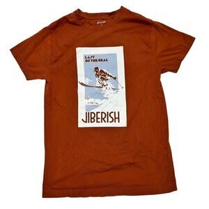 Jiberish Snowboard Men's Short Sleeve Crew Neck T-Shirt | Small | Burnt Orange